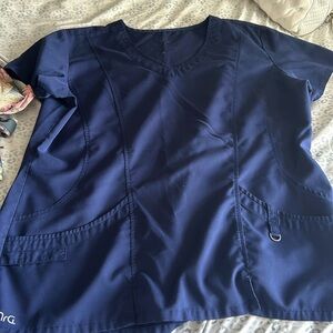 NRG by Barco Navy Scrubs Top - Large